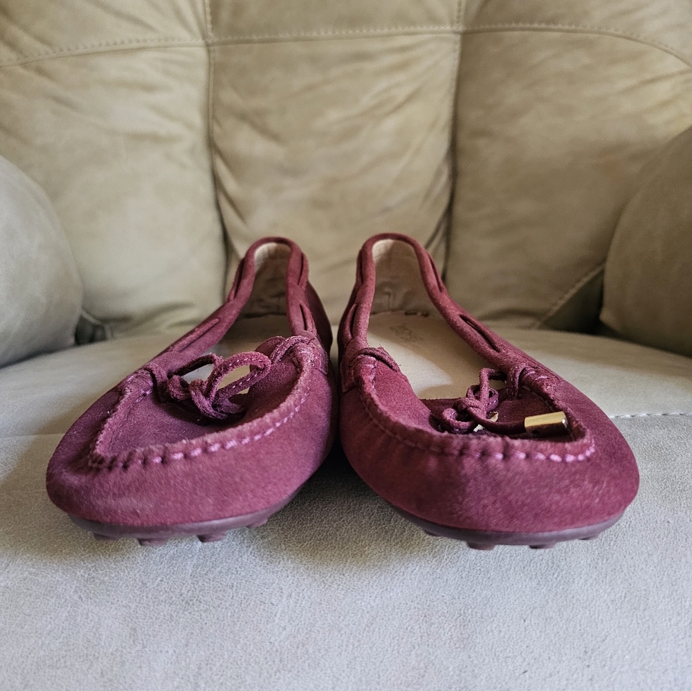 Michael‎ Kors suede burgundy moccasins/loafers size 11 - Picture 2 of 10